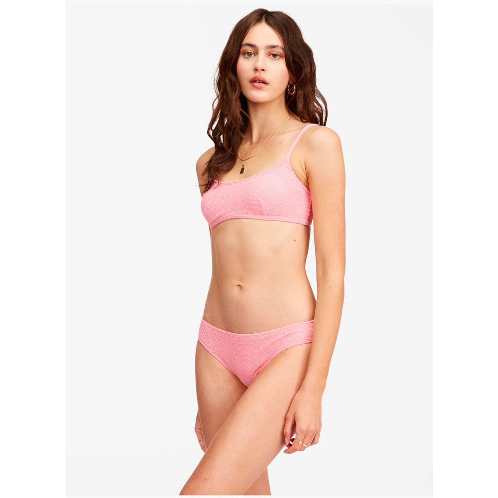 Billabong Women's So Dazed Lowrider Bikini Bottom Pink Sunset Textured Medium